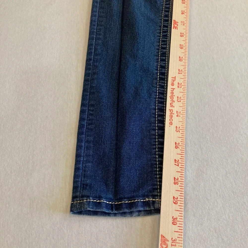 Miss Me Jeans 27 (Fit 27x29.5) Mid-Rise Skinny Jeans Blue Rhinestone Cross